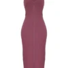 Mia Mulberry Twill Halter Maxi-kjoler