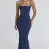 Milena Navy korsetter-maxidress