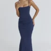 Milena Navy korsetter-maxidress
