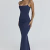 Milena Navy korsetter-maxidress