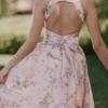 Minerva rosa, luftig chiffong-sommerkjole