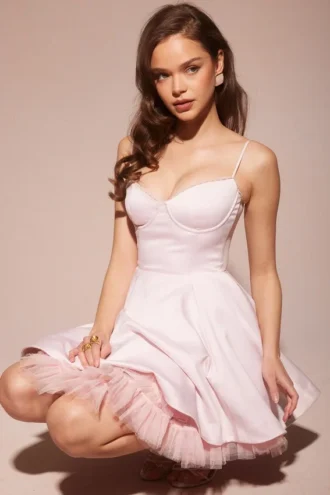 Minimoiselle Ballerina rosa tyllminikjol