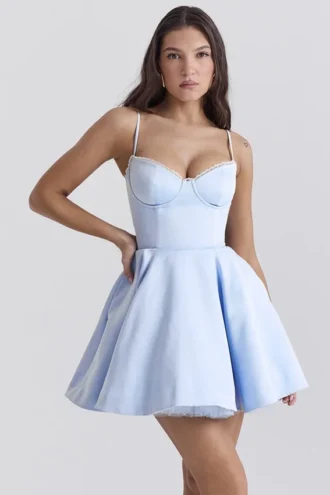 Minimoiselle Cinderella blå tyllminikjole
