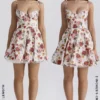 Minimoiselle italiensk roseprint-minikjole i tyll