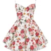 Minimoiselle italiensk roseprint-minikjole i tyll