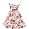 Minimoiselle italiensk roseprint-minikjole i tyll