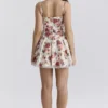 Minimoiselle italiensk roseprint-minikjole i tyll