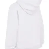 Mirage hvit bomullsfleece-hettegenser med glidelås