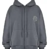 Mirage Slate bomullsfleece-hettegenser med glidelås