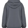 Mirage Slate bomullsfleece-hettegenser med glidelås