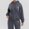 Mirage Slate bomullsfleece-hettegenser med glidelås