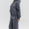 Mirage Slate bomullsfleece-hettegenser med glidelås