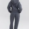 Mirage Slate bomullsfleece-hettegenser med glidelås