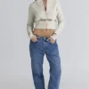 Mistle-Bow kremfarget jacquard-ullCardigan