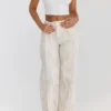 Mistress Rocks Cream Dusty Print Frayed Jeans – Salg
