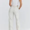 Mistress Rocks Cream Dusty Print Frayed Jeans – Salg