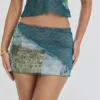 Mistress Rocks Ocean Teal Panelled Mini Skjørt – Salg