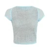 Mistress Rocks Seafoam Knit Open Back Ruffle Top – Salg
