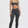 Mitzi mørkegrå ribbestrikkede leggings