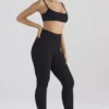 Mitzi svarte ribbestrikkede Leggings