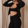 Mitzi svarte ribbestrikkede Leggings