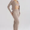 Mitzi Taupe ribbestrikkede Leggings