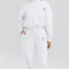 Muse hvit bomulls-fleece-hettegenser