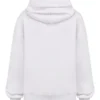Muse hvit bomulls-fleece-hettegenser