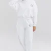 Muse hvit bomulls-fleece-hettegenser