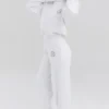 Muse hvit bomulls-fleece-hettegenser