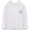 Muse hvit bomulls-fleece-hettegenser
