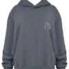 Muse Slate bomullsfleece-hettegenser