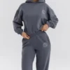 Muse Slate bomullsfleece-hettegenser