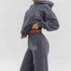 Muse Slate bomullsfleece-hettegenser
