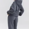 Muse Slate bomullsfleece-hettegenser
