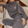 Muse Slate bomullsfleece-hettegenser