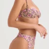 Mykonos Olive Floral bikinier med høy midje som underdel