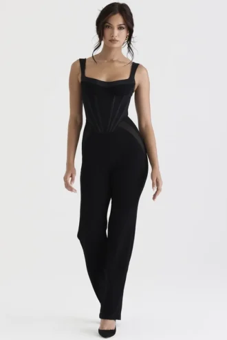 Mylene svart korsetter-Jumpsuit