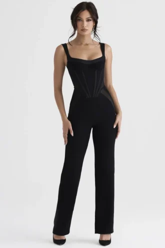 Mylene svart korsetter-Jumpsuit