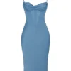 Myrna Aegean Blue korsett-midikjole