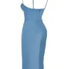 Myrna Aegean Blue korsett-midikjole