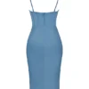 Myrna Aegean Blue korsett-midikjole
