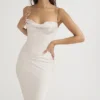 Myrna Crystal Satin Korsett Midi-kjoler