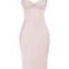 Myrna Crystal Satin Korsett Midi-kjoler