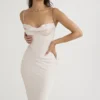 Myrna Crystal Satin Korsett Midi-kjoler