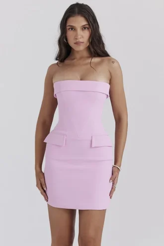 Naia Cotton Candy stroppeløs minikjole