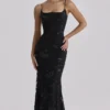 Naima svart håndbrodert korsett-maxidress – begrenset utgave