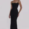 Naima svart håndbrodert korsett-maxidress – begrenset utgave