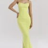 Nalini Acid Lime korsetter-maxidress