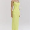 Nalini Acid Lime korsetter-maxidress
